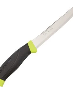 Mora Fishing Comfort Scaler, 5 3/4" Stainless Blade, Black Rubber Handle with Lime Green Trim
