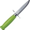 Mora Scout 39 Safe, 3.4" Stainless Blunt Tip Blade, Green Birchwood Handle