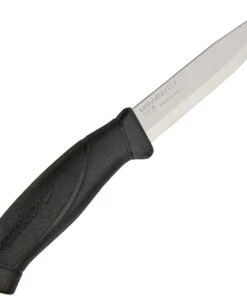Mora Companion Black, 4" Stainless Plain Blade, Black Rubber Handle