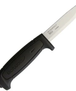 Mora Kniv Basic 511, 3.5 in. CarbonSteel Blade, Black Handle