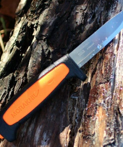 Morakniv 02206 Basic 546, 3.6" Stainless Plain Blade, Black/Orange Polymer Handle