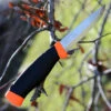 Mora Companion Heavy Duty, 4" Carbon Steel Plain Blade, Black/Orange Rubber Handle