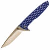 Gerber 30-001354 One-Flip, 3.2 in 5Cr15MoV Champagne Plain Blade, Blue Aluminum Handle