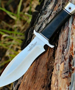 Gil Hibben Hibben Alaskan Boot Knife GH5055, 5" 7Cr13 SS Satin Blade, Black Linen Micarta Handle