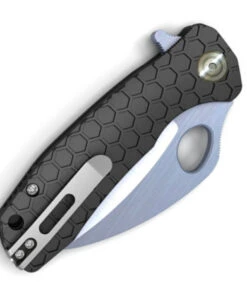 Honey Badger Knives Large Claw Flipper HB1101, 3.38" 8Cr13Mov Claw Smooth Plain Blade, Black FRN Handle -Knifeworks Sales Store hb1101 43622.1616001112