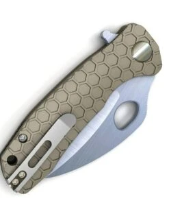 Honey Badger Knives Large Claw Flipper HB1112, 3.38" 8Cr13Mov Claw Serrated Blade, Tan FRN Handle -Knifeworks Sales Store hb1102 79126.1616005507.1280.1280 71316.1616010975