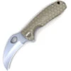 Honey Badger Knives Medium Claw Flipper HB1122, 3.0" 8Cr13Mov Claw Blade, Tan FRN Handle