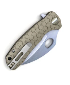 Honey Badger Knives Medium Claw Flipper HB1122, 3.0" 8Cr13Mov Claw Blade, Tan FRN Handle -Knifeworks Sales Store hb1122 46519.1616013760