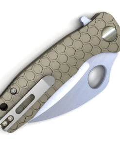 Honey Badger Knives Medium Claw Flipper HB1132, 3.0" 8Cr13Mov Claw Serrated Blade, Tan FRN Handle 3 Honey Badger Knives Medium Claw Flipper HB1132, 3.0" 8Cr13Mov Claw Serrated Blade, Tan FRN Handle -Knifeworks Sales Store hb1132 48568.1616076211