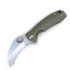 Honey Badger Knives Medium Claw Flipper HB1133, 3.0" 8Cr13Mov Claw Serrated Blade, Green FRN Handle