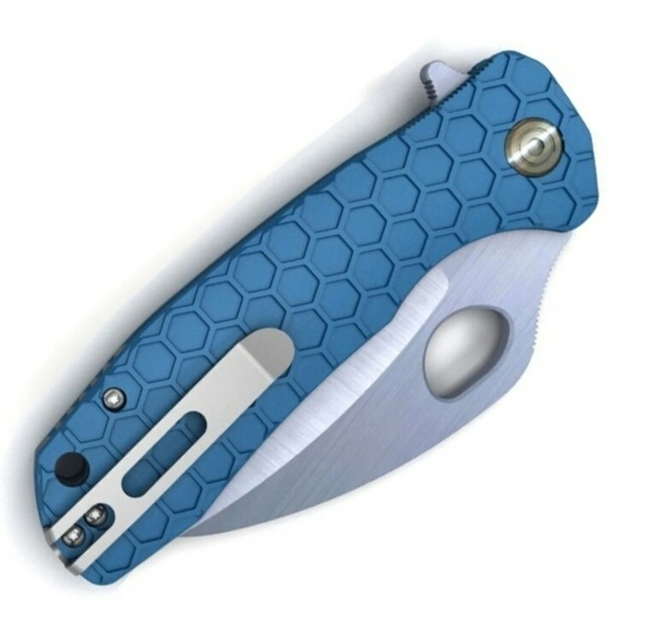 Honey Badger Knives Medium Claw Flipper HB1149, 3.0" 8Cr13Mov Claw Plain Blade, Blue FRN Handle 2 Honey Badger Knives Medium Claw Flipper HB1149, 3.0" 8Cr13Mov Claw Plain Blade, Blue FRN Handle - Image 2