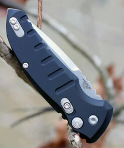 Hogue 24110 A01-Microswitch, 2.75" Drop Point Plain Blade, Black Aluminum Handle -Knifeworks Sales Store ho24110.3 34759.1566586136