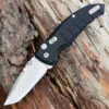 Hogue 24110 A01-Microswitch, 2.75" Drop Point Plain Blade, Black Aluminum Handle