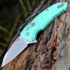 Hogue 24163 X1-Microflip 2.75" CPM-154 Wharncliffe Blade, Aquamarine Aluminum Handle