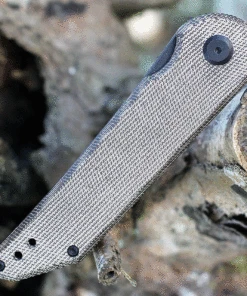 Jake Hoback Knives Jake Hoback Radford HOB019MGD, 3.25"CPM-20CV Stonewashed Plain Blade, Natural Canvas Micarta Handles -Knifeworks Sales Store hob019mgd.3 14413.1627326306