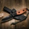 Tops Knives Hornero HORN-01, 3" 1095 Black Plain Blade, Tan Canvas/Black Canvas Micarta Handle