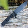 Tops Knives TIH-02 IDAHO HUNTER SRE, Black River Wash Blade, Black Micarta Handles