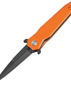 Artisan Cutlery Artisan Hornet ATZ1810P-BOEF, 3.54" D2 Steel Black Blade, Orange G10 Handle