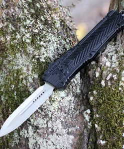 CobraTec Knives LBCTK-1LDAGNS Dagger Large CTK-1 Black, 3.75" D2 Steel Plain Blade, Aluminum Handle