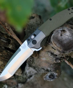 Benchmade Knives Benchmade 496 Vector Assist Flipper, 3.6" CPM-20CV Satin Blade, Contoured OD Green G10 Handle