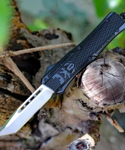 CobraTec Knives MBCTK-1MTNS Medium CTK-1 Black, 3.0" D2 Steel Tanto Blade, Aluminum Handle