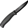 Mora Companion Tactical Fixed Blade, 4" Black Blade, Black Rubber Handle -FT01485