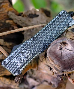 CobraTec Knives LCFCTK-1LTS Large CTK-1 Carbon Fiber Wrap, 3.75" D2 Steel Tanto Serrated Blade, Aluminum Handle -Knifeworks Sales Store image 32805.1569424318