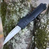 CobraTec Knives LBCTK-1LWNS Wharncliffe Large CTK-1 Black, 3.75" D2 Steel Plain Blade, Aluminum Handle