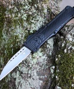 CobraTec Knives LBCTK-1LWNS Wharncliffe Large CTK-1 Black, 3.75" D2 Steel Plain Blade, Aluminum Handle