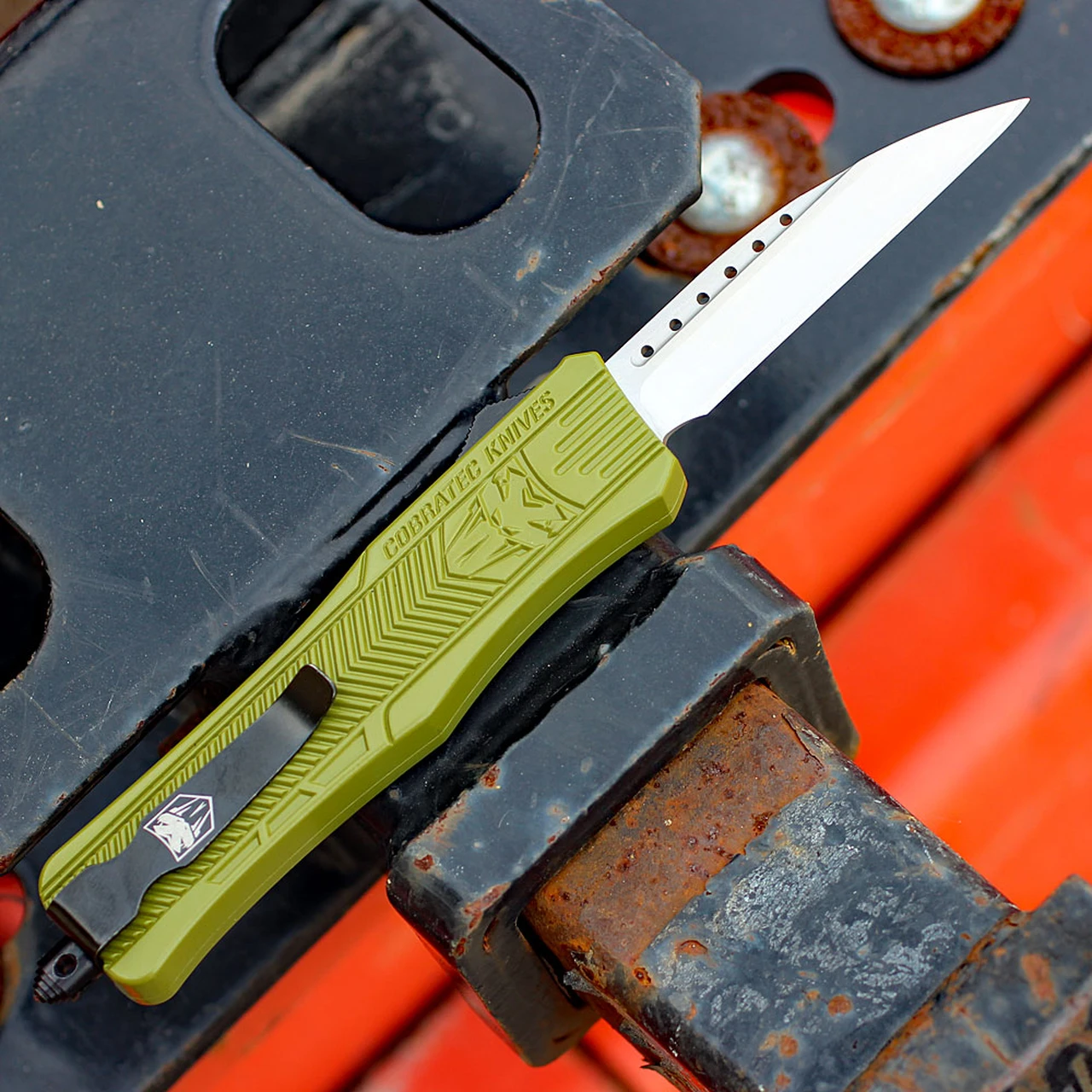 CobraTec Knives MODCTK-1MWNS Medium CTK-1 OD-Green, 3.0" D2 Steel Wharncliffe Blade, Aluminum Handle 2 CobraTec Knives MODCTK-1MWNS Medium CTK-1 OD-Green, 3.0" D2 Steel Wharncliffe Blade, Aluminum Handle - Image 2