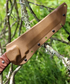 TOPS Steel Eagle 107C Delta Class, 7.63" Acid Rain Finish w/The Operator's Edge Blade, RMT Tan Canvas Handle -Knifeworks Sales Store image 43210.1572889634