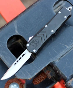 CobraTec Knives SBLKFS-XSDNS Small CTK-1 Black, 2.5" D2 Steel Drop Point Blade, Aviation Aluminum Handle