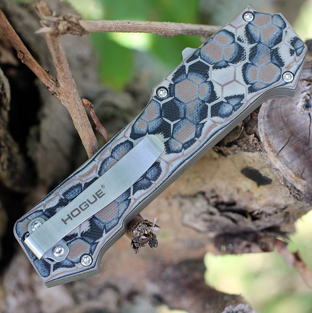 Hogue Compound 34037, 3.5" CPM S30V Clip Point Tumbled Blade, G-Mascus Dark Earth G-10 Handle 3 Hogue Compound 34037, 3.5" CPM S30V Clip Point Tumbled Blade, G-Mascus Dark Earth G-10 Handle - Image 3