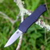 HK Knives HK Mini Incursion OTF Automatic, 2.95" Tumbled Clip Point Blade, Matte Black Aluminum Frame-54050