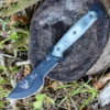 TOPS Skullcrusher's Xtreme Sidekick SXS-01, 5.25" 1095 Steel Black Traction Blade, Black Linen Micarta Handle