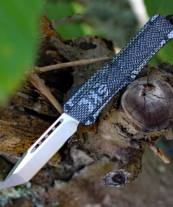 CobraTec Knives LCFCTK-1LTNS Large CTK-1 Carbon Fiber Wrap, 3.75" D2 Steel Tanto Blade, Aluminum Handle