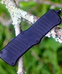 HK Knives HK Mini Incursion OTF Automatic, 2.95" Tumbled Clip Point Blade, Matte Black Aluminum Frame-54050 -Knifeworks Sales Store image 72033.1572614225