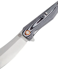 Artisan Cutlery Artisan Osprey ATZ1803PBGC, 3.94" D2 Plain Blade, Black/White Curved G-10 Handle
