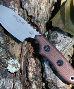 TOPS Bull Trout BLTT-01, 2.75" 154CM Cryo Treated, Brown Burlay Micarta Handle