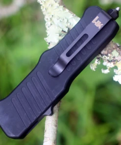 HK Knives HK Mini Incursion OTF Automatic, 2.95" Black PVD Tanto Blade, Matte Black Aluminum Frame-54046 -Knifeworks Sales Store image 92861.1572557128