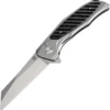 Artisan Cutlery Artisan Falcon ATZ1809PGCF, 3.94" D2 Plain Blade, Gray Aluminum/Carbon Fiber Handle