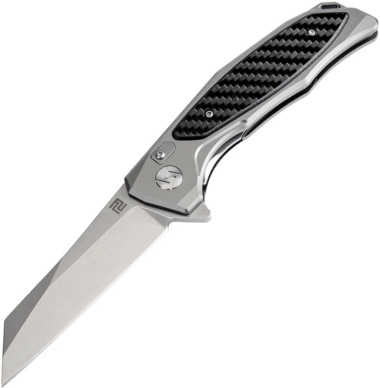 Artisan Cutlery Artisan Falcon ATZ1809PGCF, 3.94" D2 Plain Blade, Gray Aluminum/Carbon Fiber Handle 1 Artisan Cutlery Artisan Falcon ATZ1809PGCF, 3.94" D2 Plain Blade, Gray Aluminum/Carbon Fiber Handle