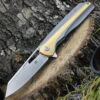 Kansept Knives K1006A2, Shard Flipper, 3.5" CPM-S35VN Wharncliffe Blade, Gray & Bronze Titanium Handle