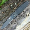 CRKT K345KKS Bombastic Black, 3.3" 8Cr13MoV Combo Blade, Stainless Handles