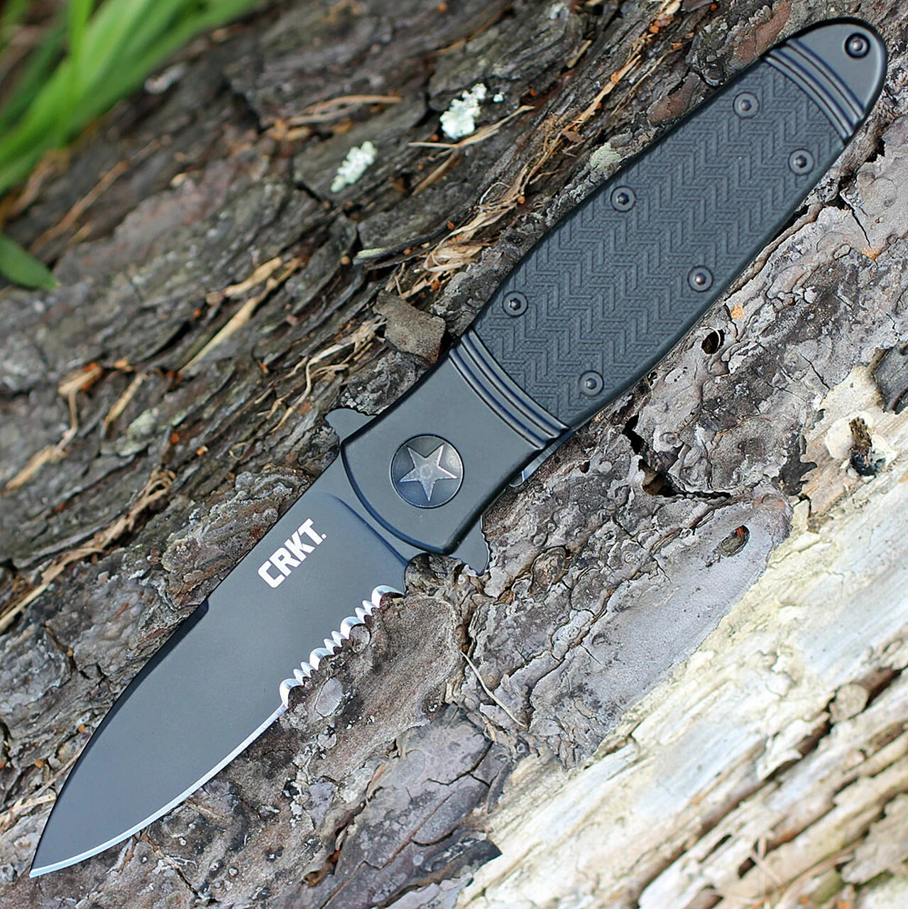 CRKT K345KKS Bombastic Black, 3.3" 8Cr13MoV Combo Blade, Stainless Handles 1 CRKT K345KKS Bombastic Black, 3.3" 8Cr13MoV Combo Blade, Stainless Handles