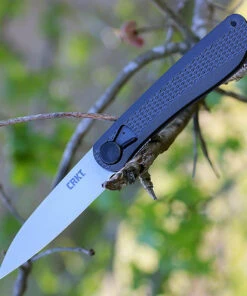 CRKT Slacker Folding Knife - Blk Checkered Alum. (3.25" Satin) K350KXP