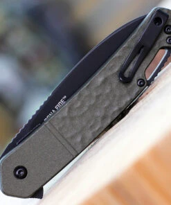 CRKT Bona Fide 542GKP, 3.52" Black PVD Coated 1.4116 Stainless blade, OD Green Sculpted Aluminum Handles -Knifeworks Sales Store k542gkp.3 05606.1612553374