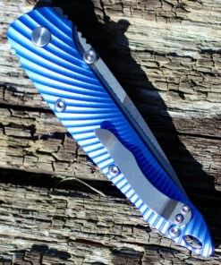 Kizer Cutlery Kizer KI4419A2 Silver, 3.50 in. CPM-S35VN Stonewash Plain Blade, Blue Aluminum Handle -Knifeworks Sales Store ki4419a2.2 84537.1583428385