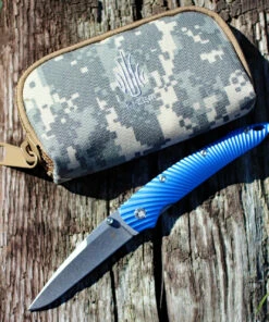 Kizer Cutlery Kizer KI4419A2 Silver, 3.50 in. CPM-S35VN Stonewash Plain Blade, Blue Aluminum Handle -Knifeworks Sales Store ki4419a2.5 41390.1583428384