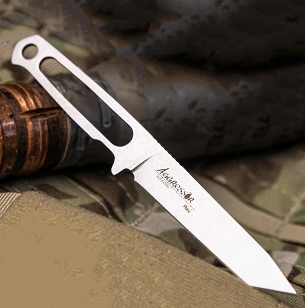 Kizlyar Supreme Aggressor Mini Fixed Blade - (2" AUS-8 Satin) Blk Leather 1 Kizlyar Supreme Aggressor Mini Fixed Blade - (2" AUS-8 Satin) Blk Leather